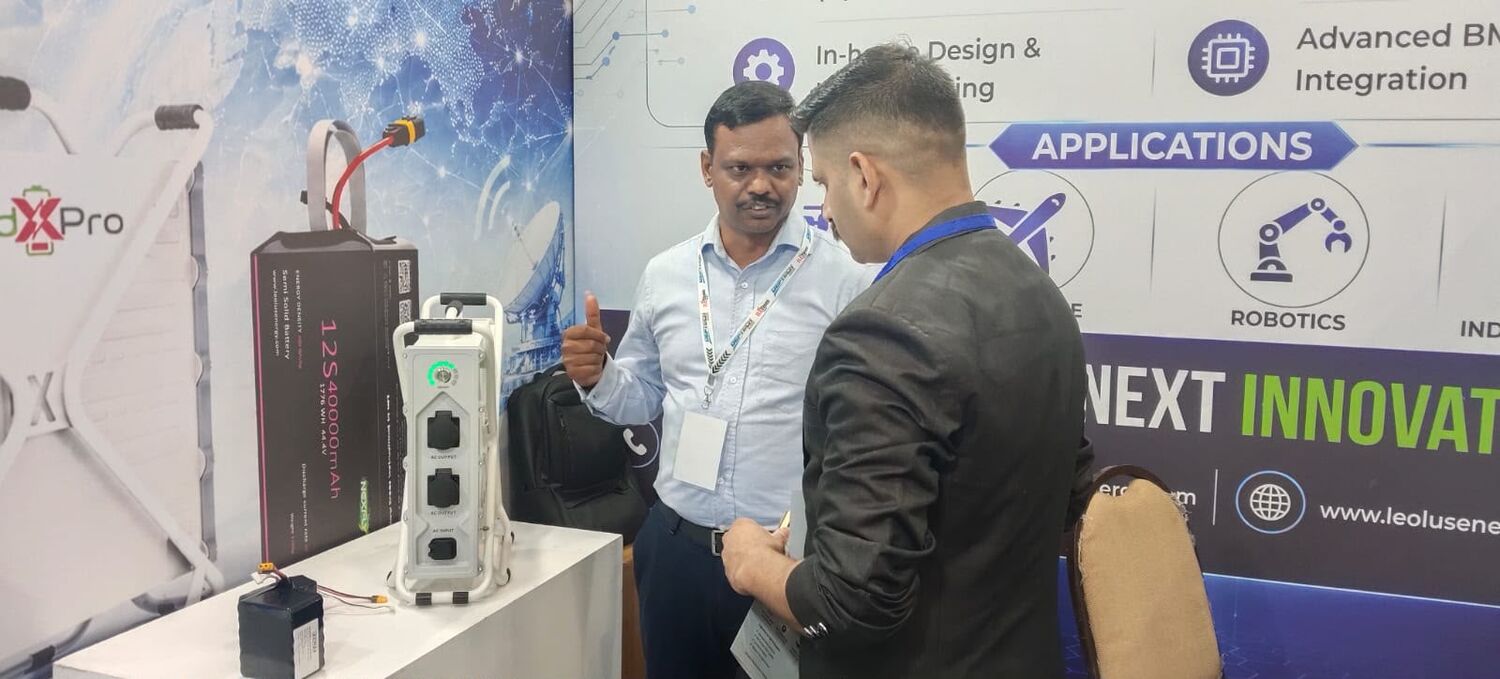Leolus Energy at DEFTECH Bharat 2026 drone & defence battery exhibition, Bengaluru — photo 13